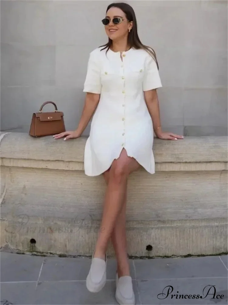 Ivory Knitted Pocket Mini Dress - Image 4