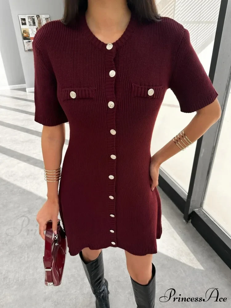 Ivory Knitted Pocket Mini Dress - Image 6
