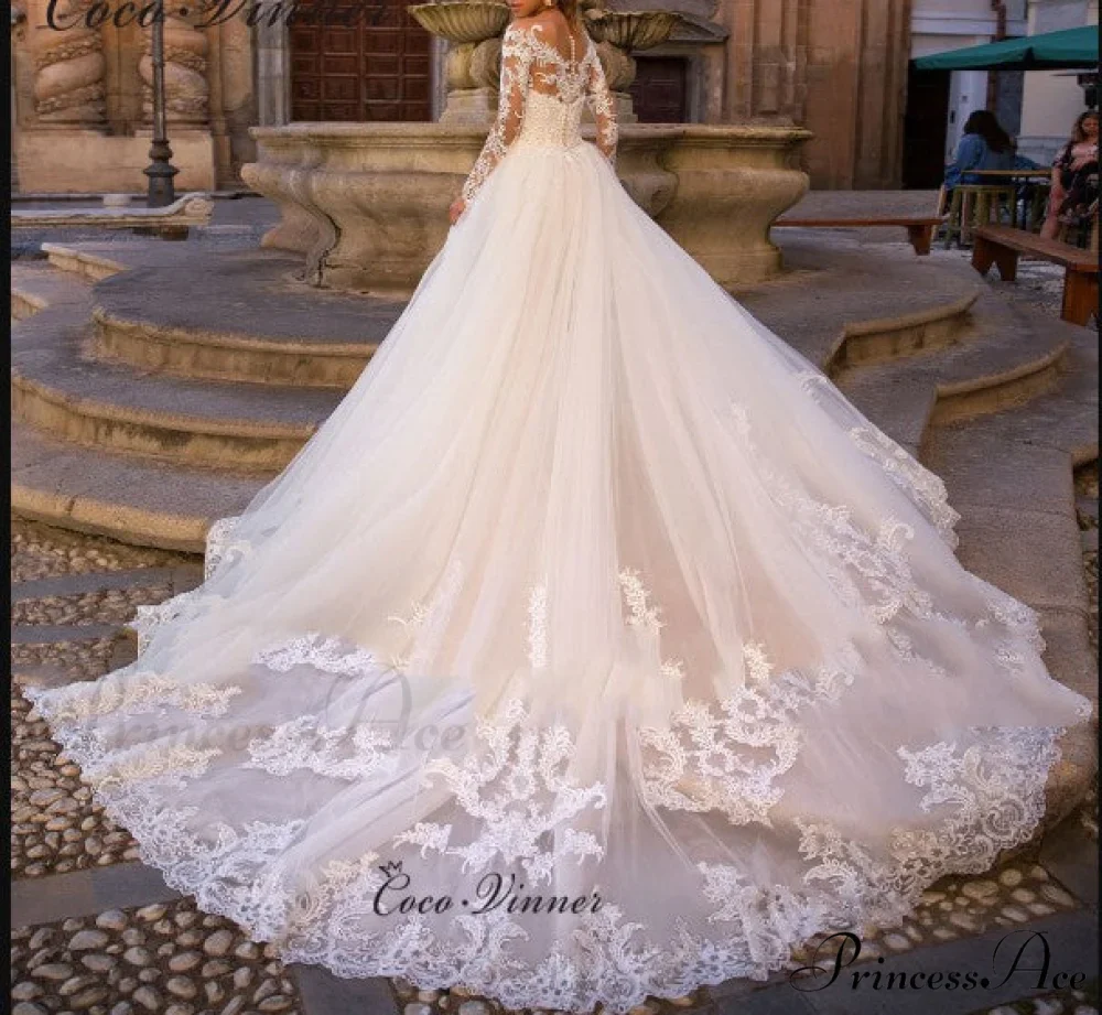 Ivory Lace Open-Back Bridal Gown - Image 2