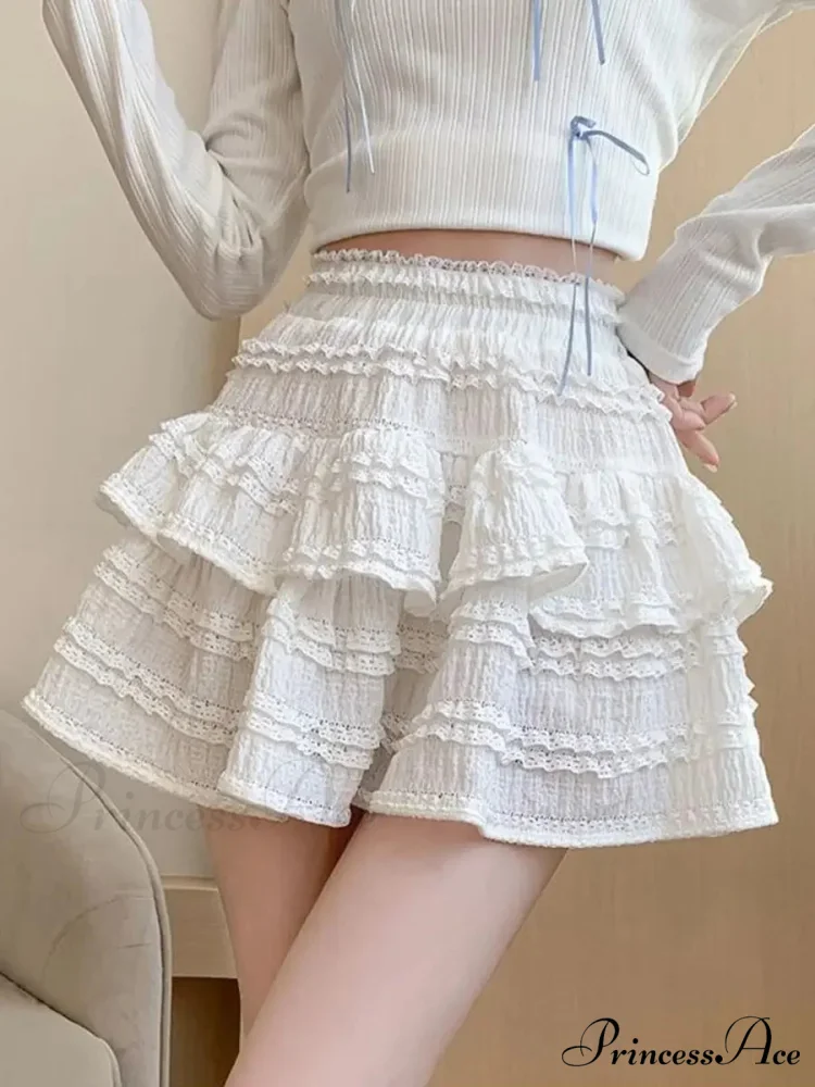Ivory Lace Spring Cake Skirt - Image 4