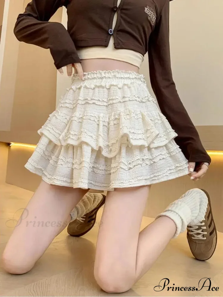 Ivory Lace Spring Cake Skirt - Image 6