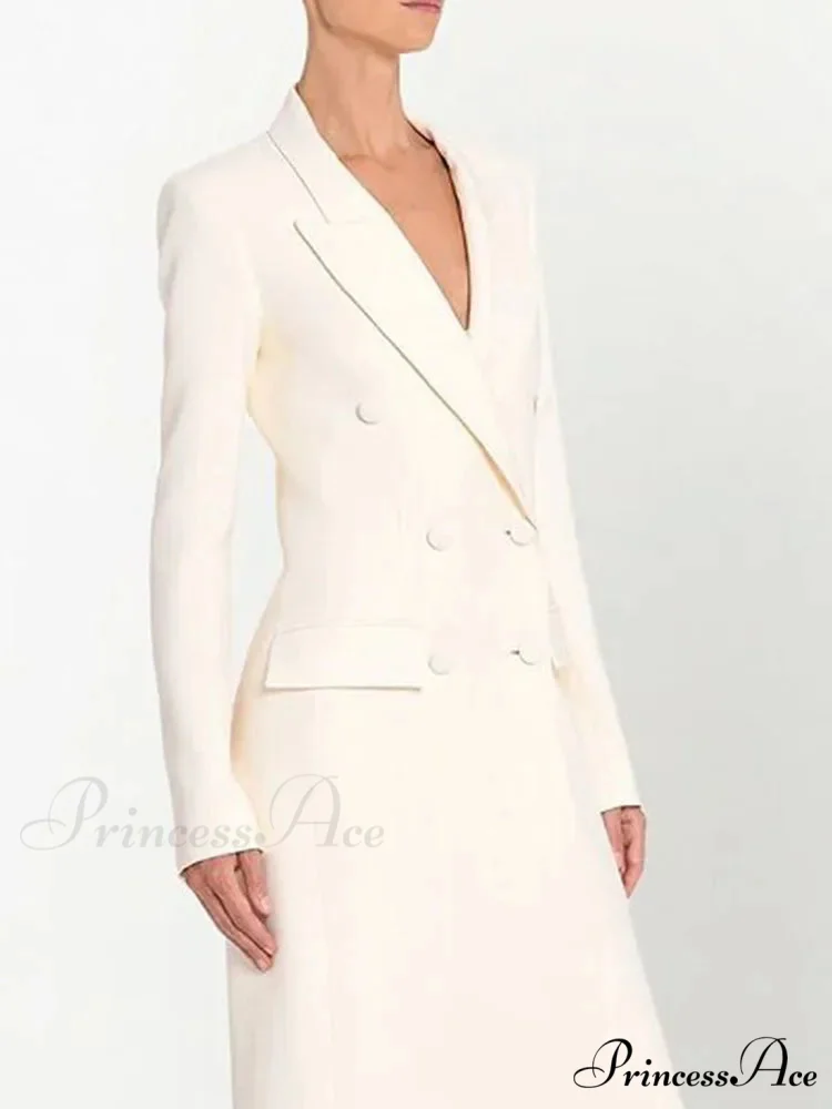 Jacket Indented Lapel Dual-Buttoned Overcoat - Image 2