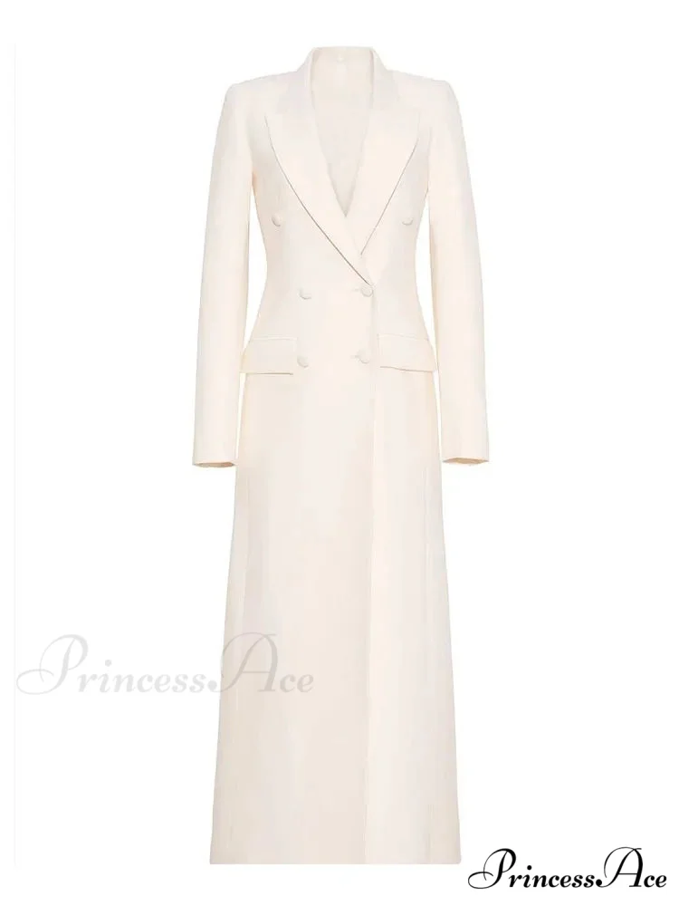 Jacket Indented Lapel Dual-Buttoned Overcoat - Image 3