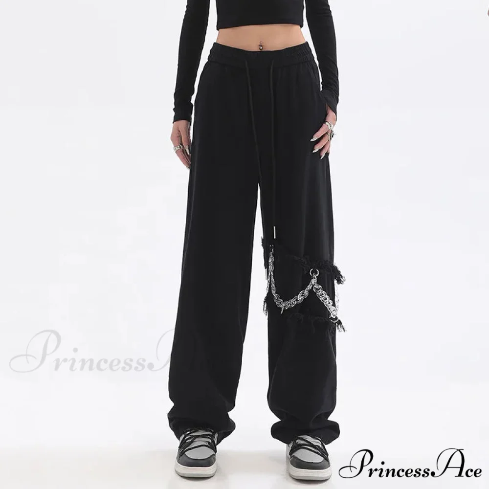 Joined Chain Stretchy Waist Trousers - Image 2