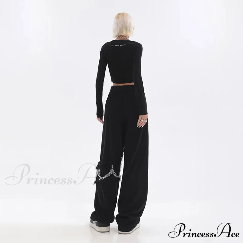 Joined Chain Stretchy Waist Trousers - Image 3