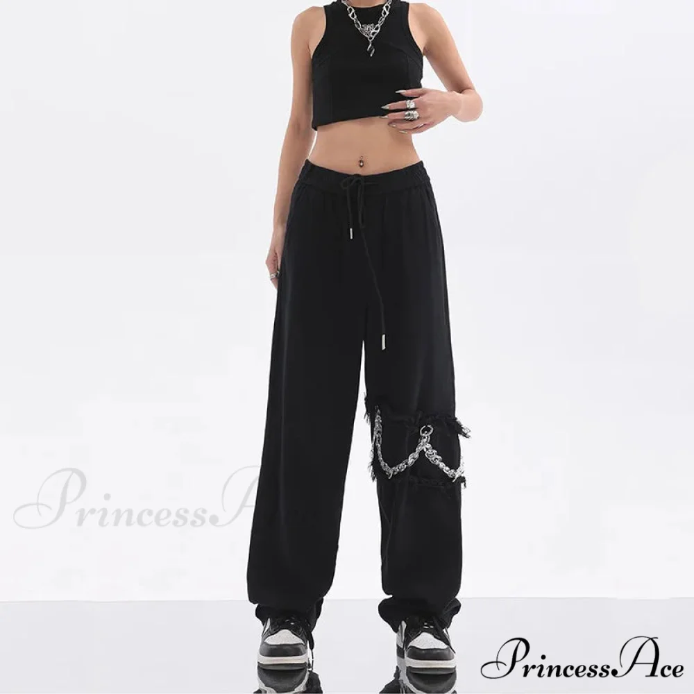 Joined Chain Stretchy Waist Trousers - Image 4