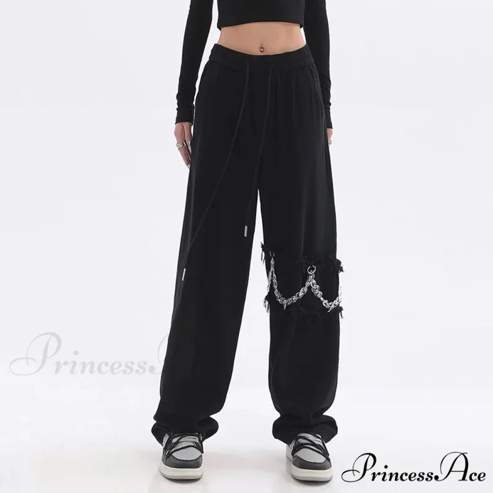 Joined Chain Stretchy Waist Trousers - Image 5