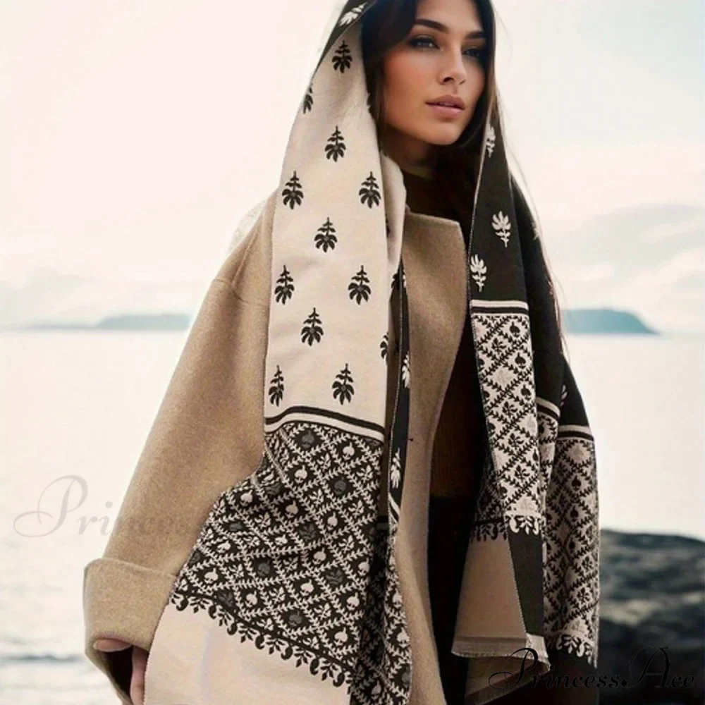 Journey Poncho Cozy Cashmere Blanket Scarf - Image 4