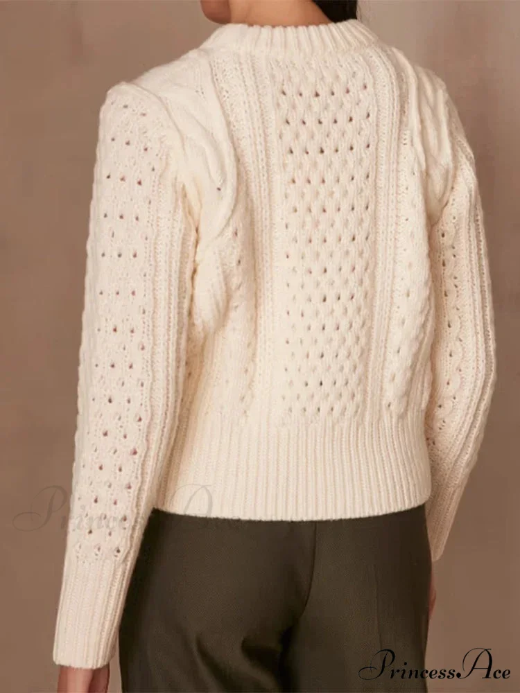 Knit Circular Neck Extended Sleeve Jumper - Image 6
