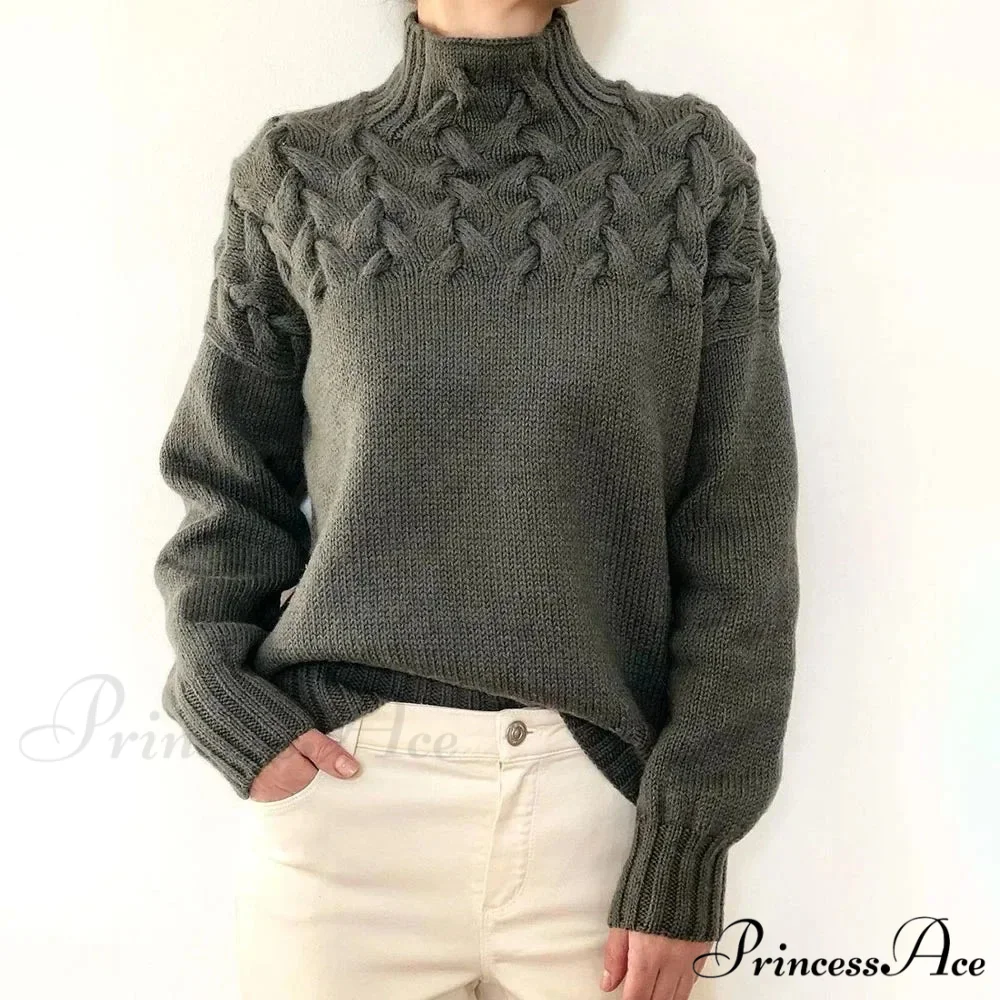 Knit & Crocheted Cozy Rose Jumper - Image 2