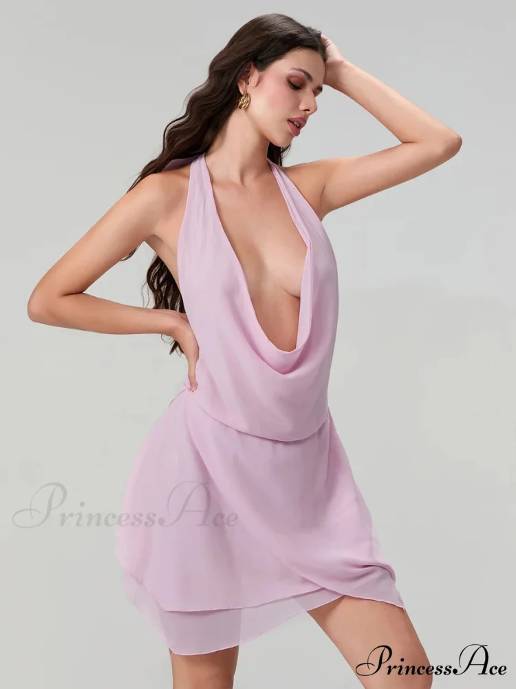 Knitted Pierced Bind-Up Mini Dress - Image 6
