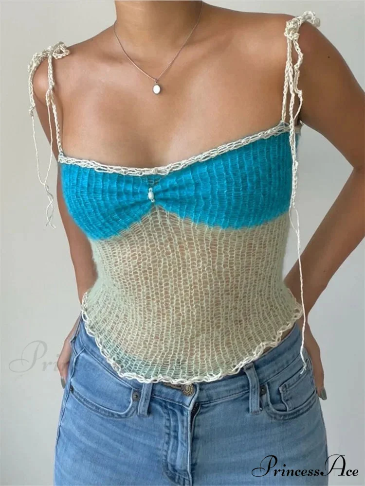 Knitted Slit Fitted Cropped Top - Image 2
