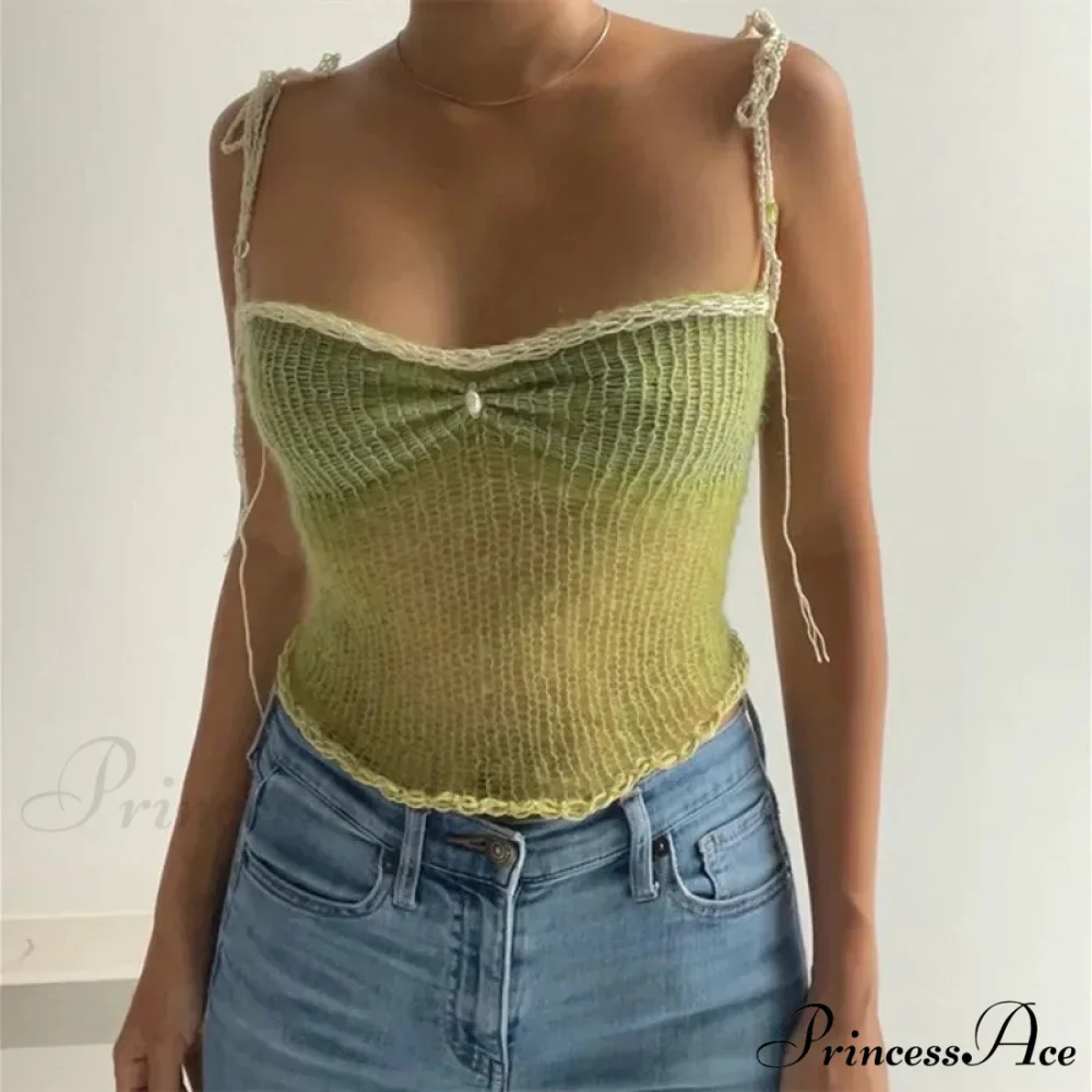 Knitted Slit Fitted Cropped Top - Image 6