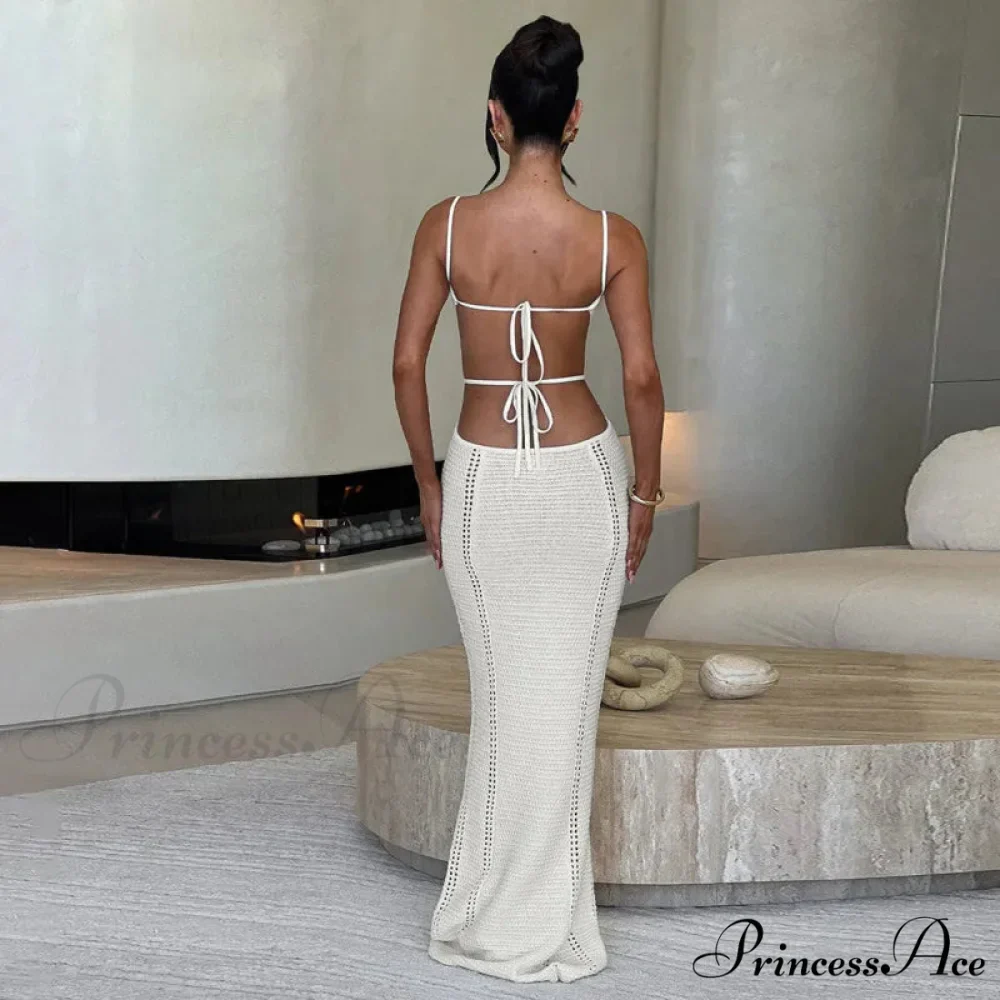 Knitted Sophisticated Long Vacation Dress - Image 5