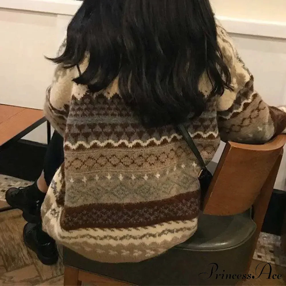 Korean Fashion Striped Baggy Jumper - Image 5