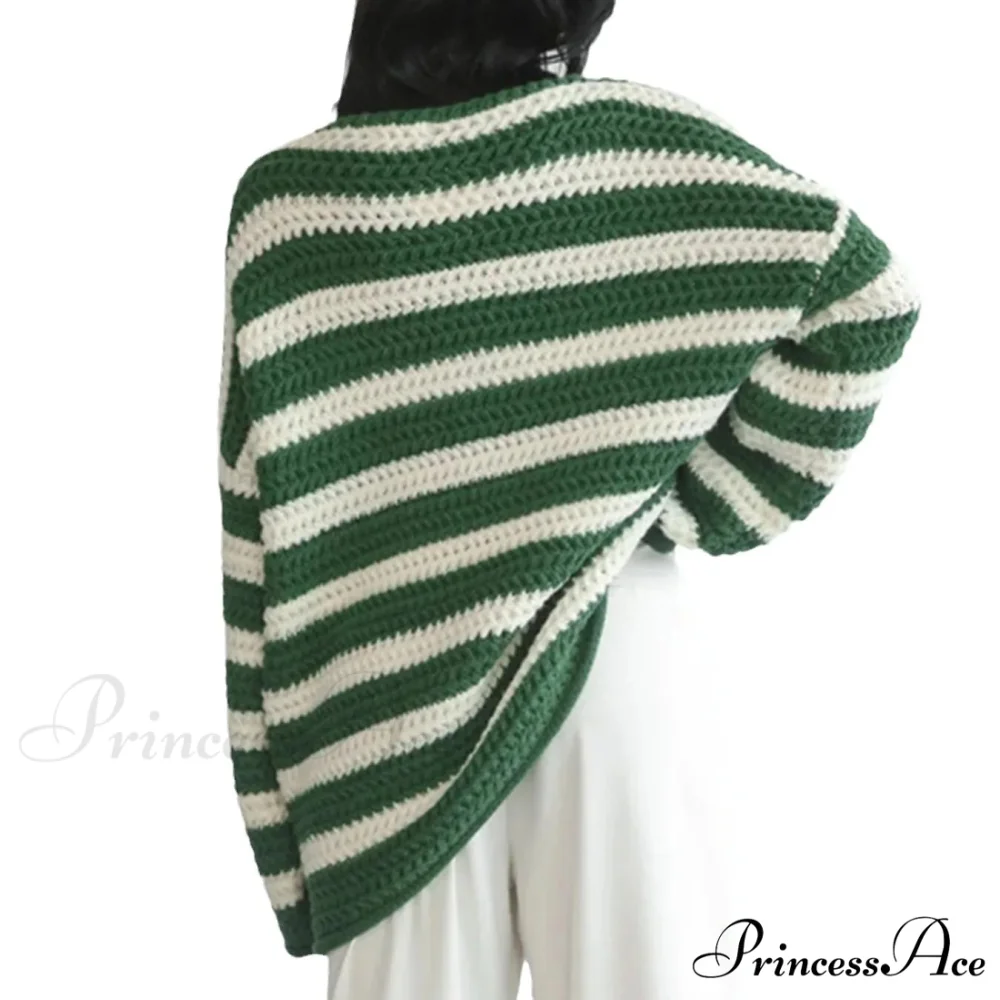 Korean Fashion Striped Generous Sweater - Image 4