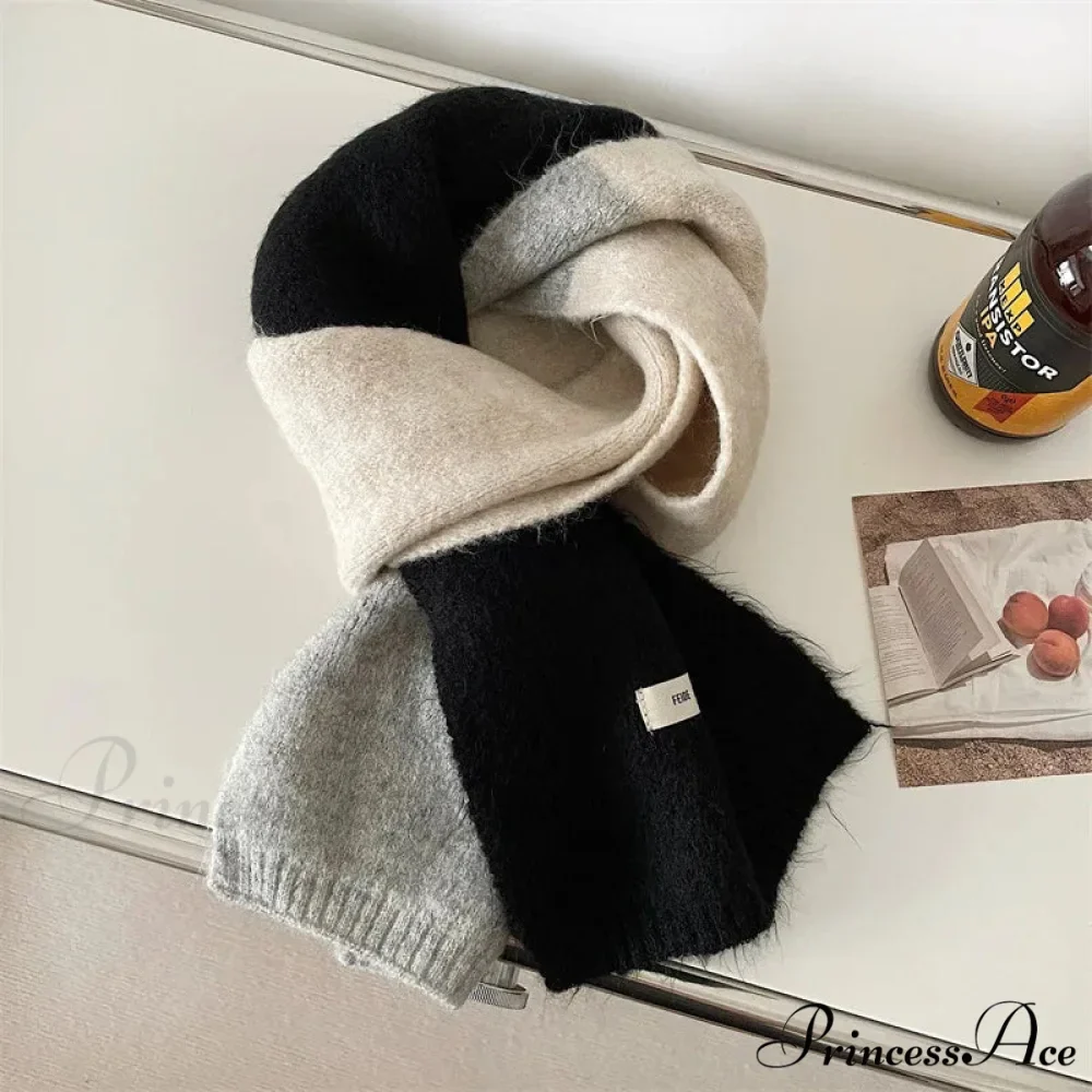 Korean Fashion Winter Wool Striped Scarf - Image 10