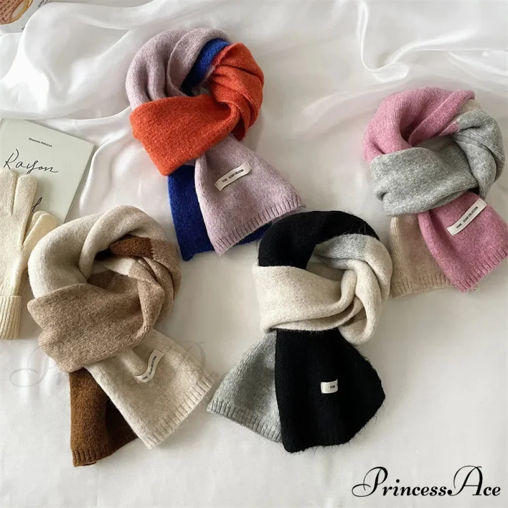 Korean Fashion Winter Wool Striped Scarf - Image 2