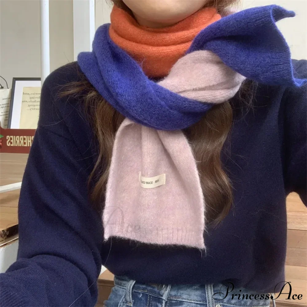 Korean Fashion Winter Wool Striped Scarf - Image 3