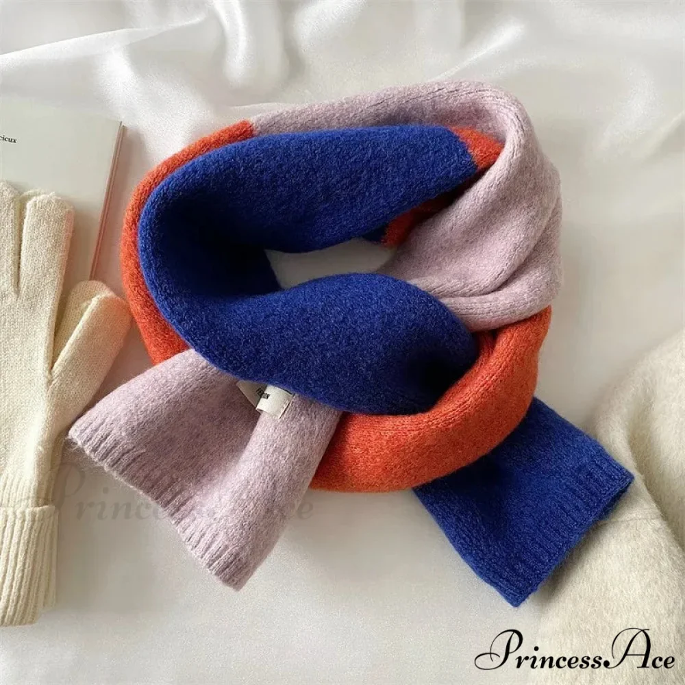Korean Fashion Winter Wool Striped Scarf - Image 4