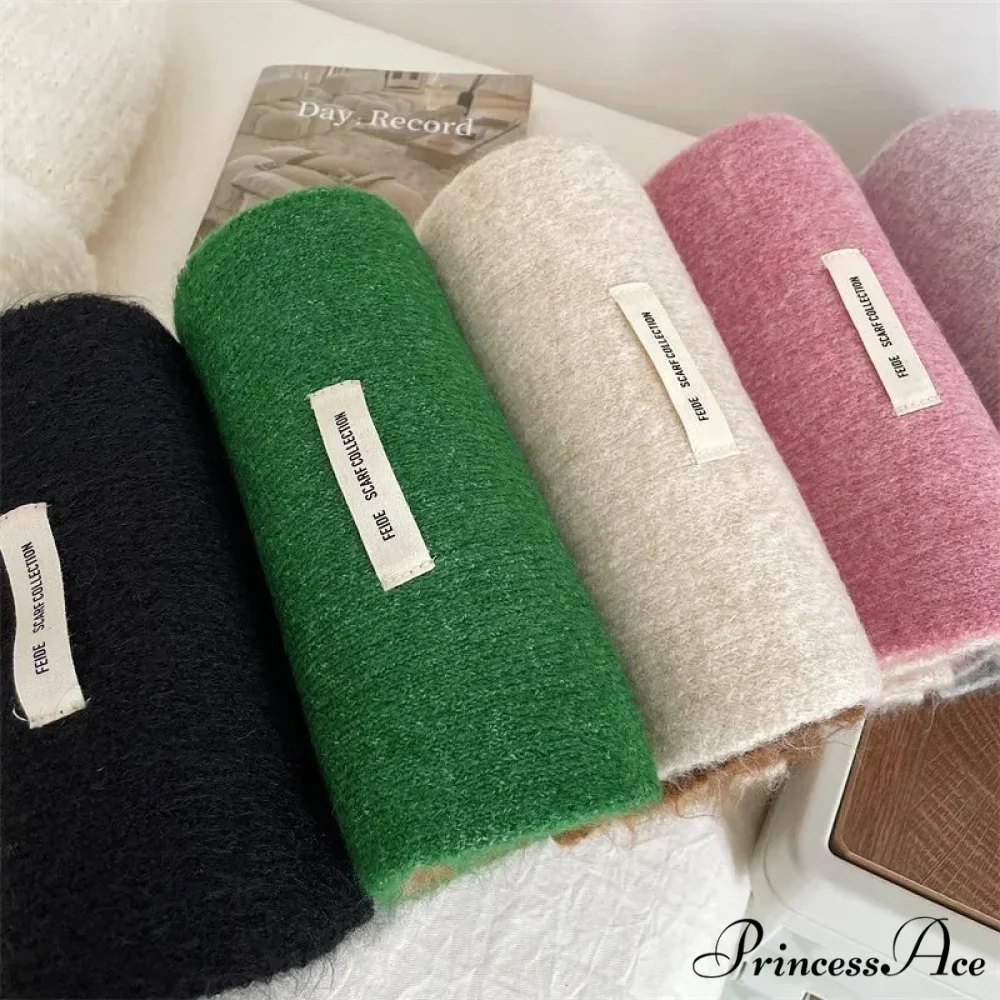 Korean Fashion Winter Wool Striped Scarf - Image 5