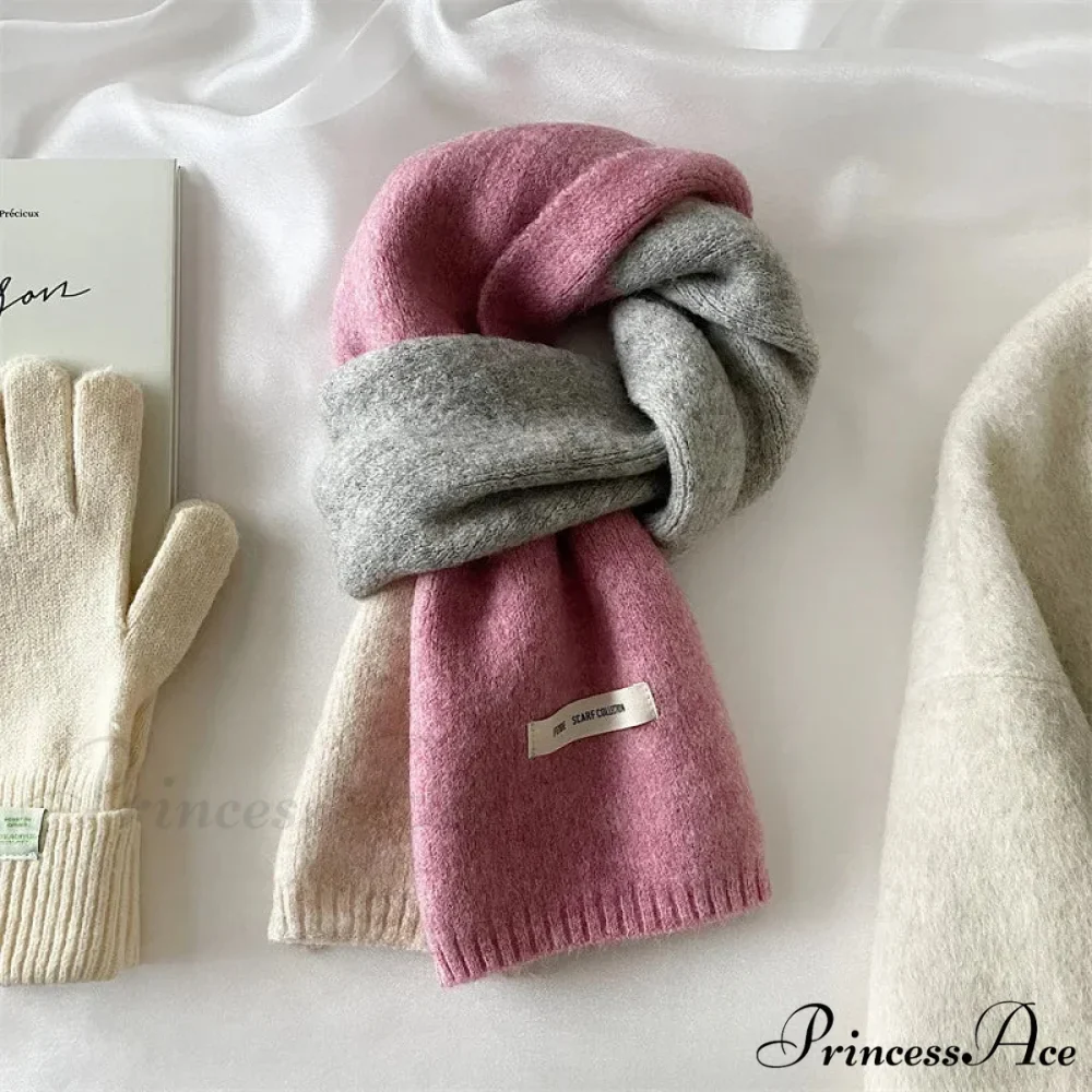 Korean Fashion Winter Wool Striped Scarf - Image 7