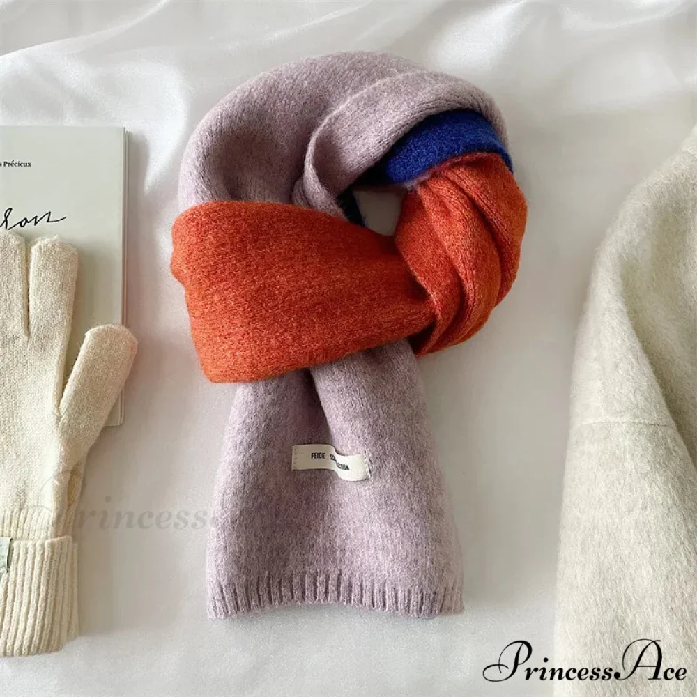 Korean Fashion Winter Wool Striped Scarf - Image 8