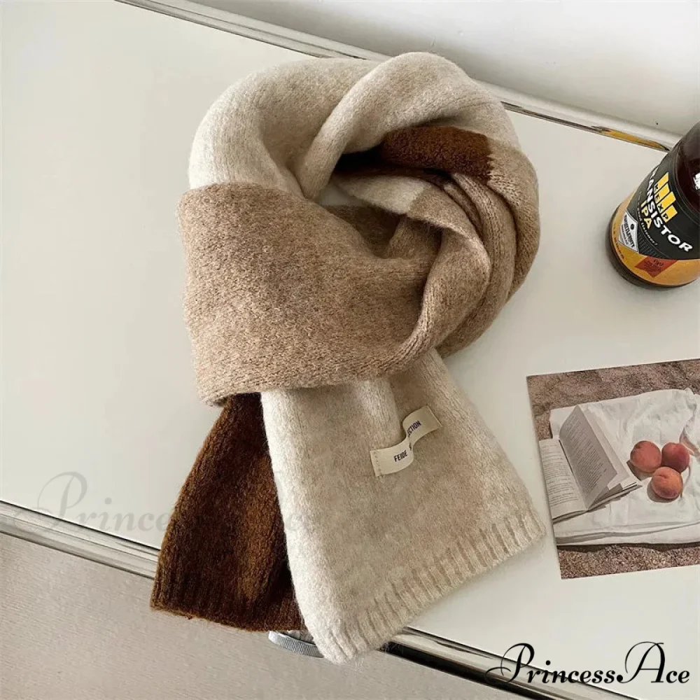 Korean Fashion Winter Wool Striped Scarf - Image 9