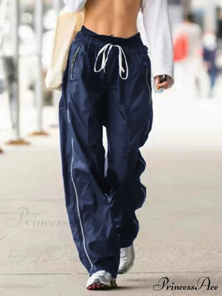 Korean Side Stripe Low Rise Trousers - Image 2
