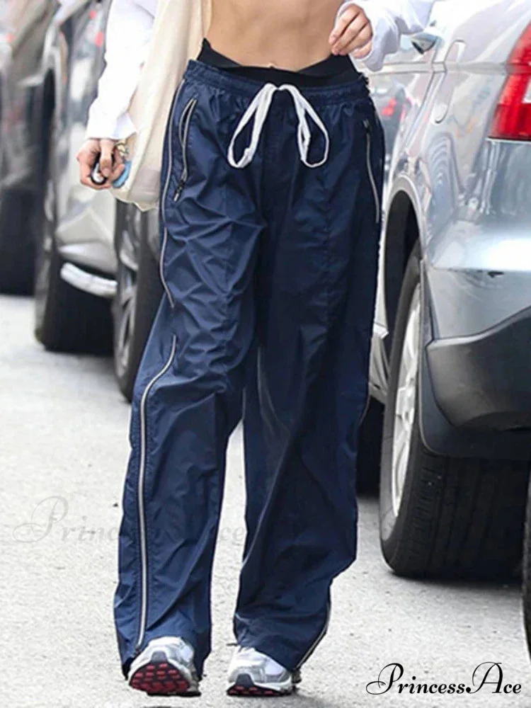 Korean Side Stripe Low Rise Trousers - Image 5