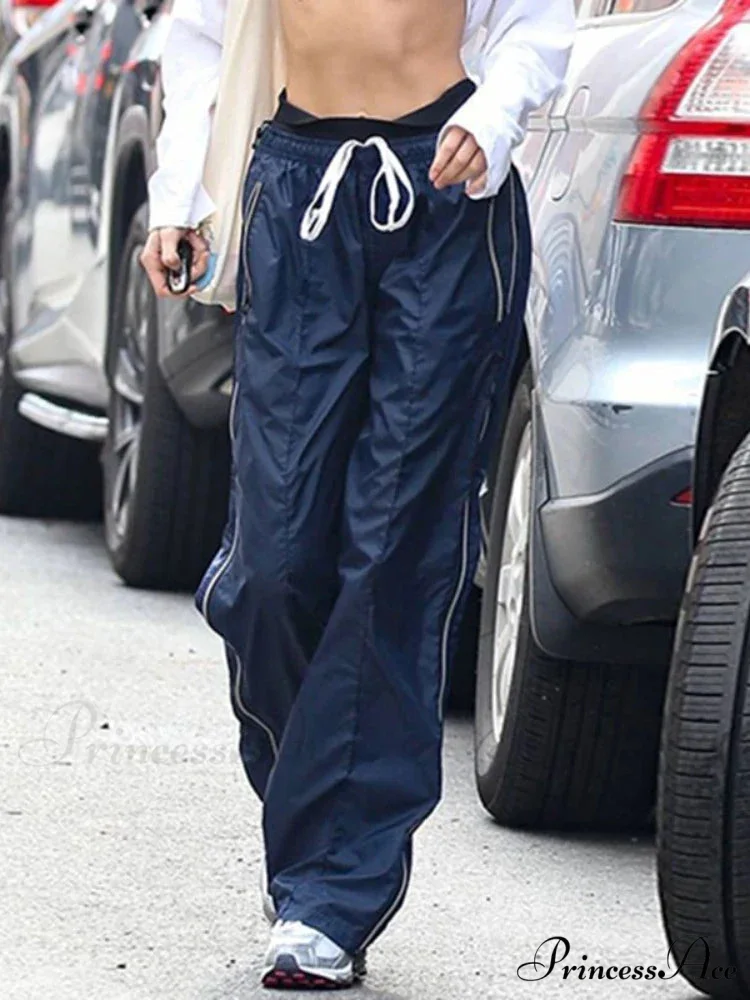 Korean Side Stripe Low Rise Trousers - Image 6