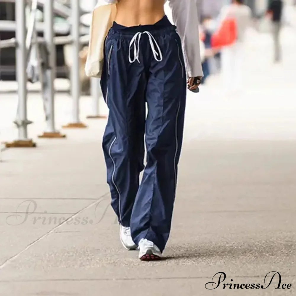 Korean Side Stripe Low Rise Trousers - Image 7