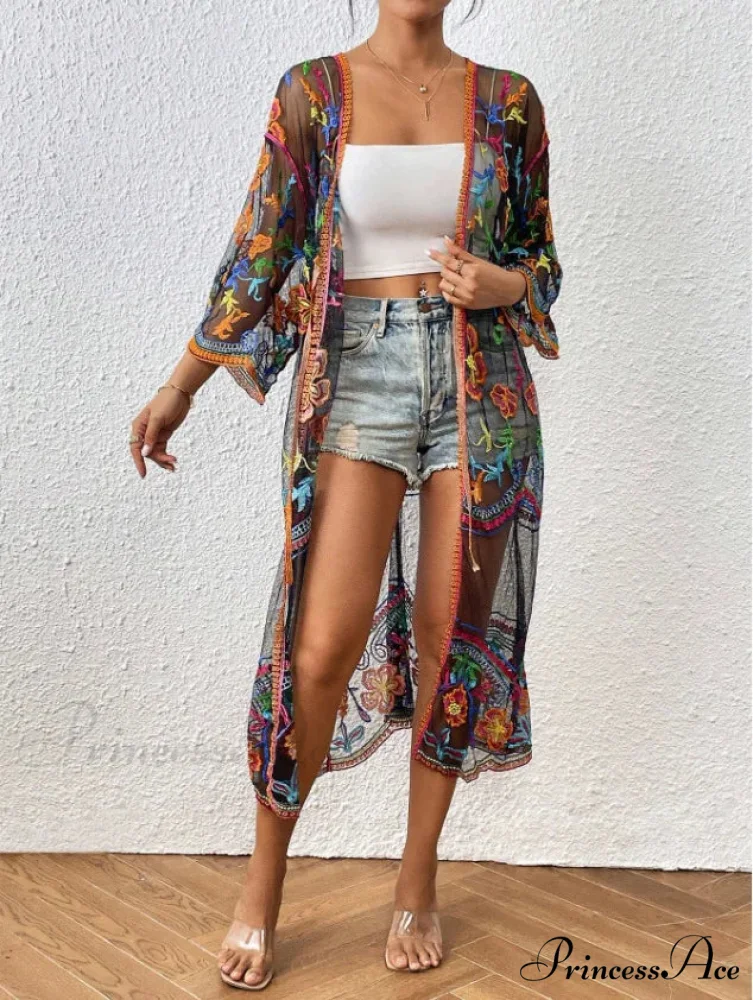 Lace Bohemian Bikini Beach Cover up Women Dresses Summer - Image 6