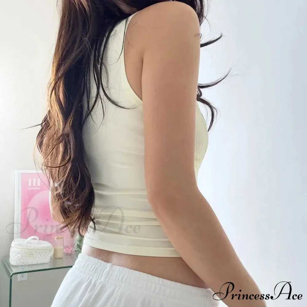 Lace Deep Neck Ribbon Crop Top - Image 3