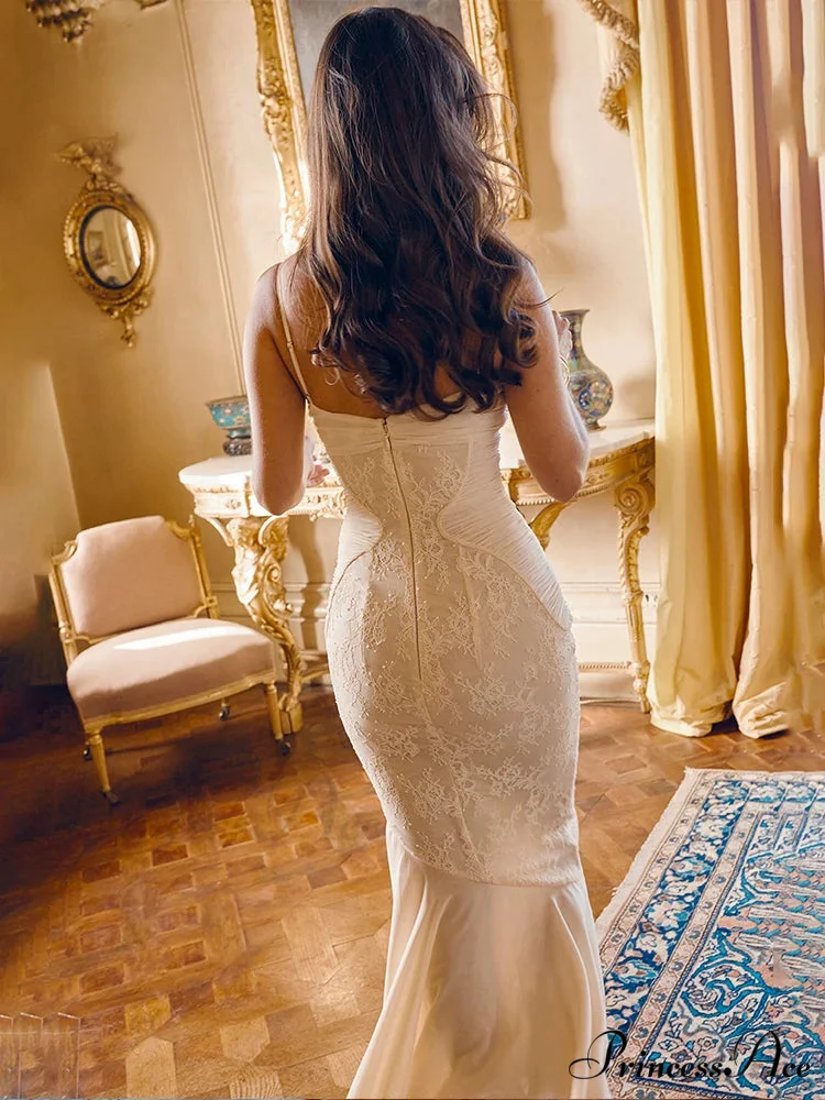 Lace Folded Sleek Bodycon Mermaid Holiday Dress - Image 2