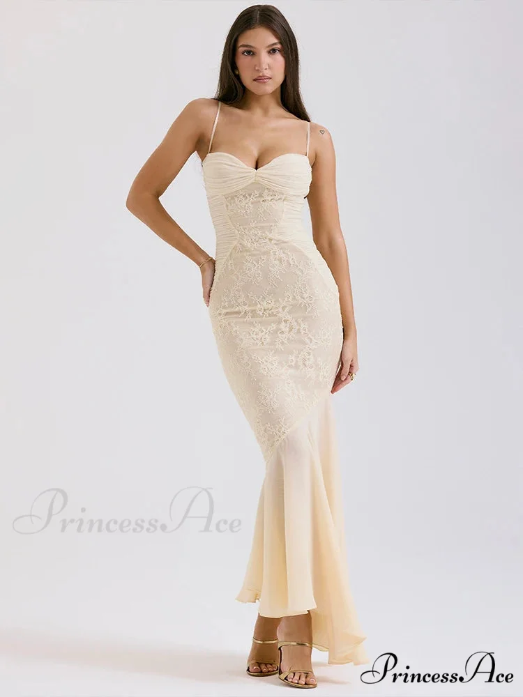 Lace Folded Sleek Bodycon Mermaid Holiday Dress - Image 3