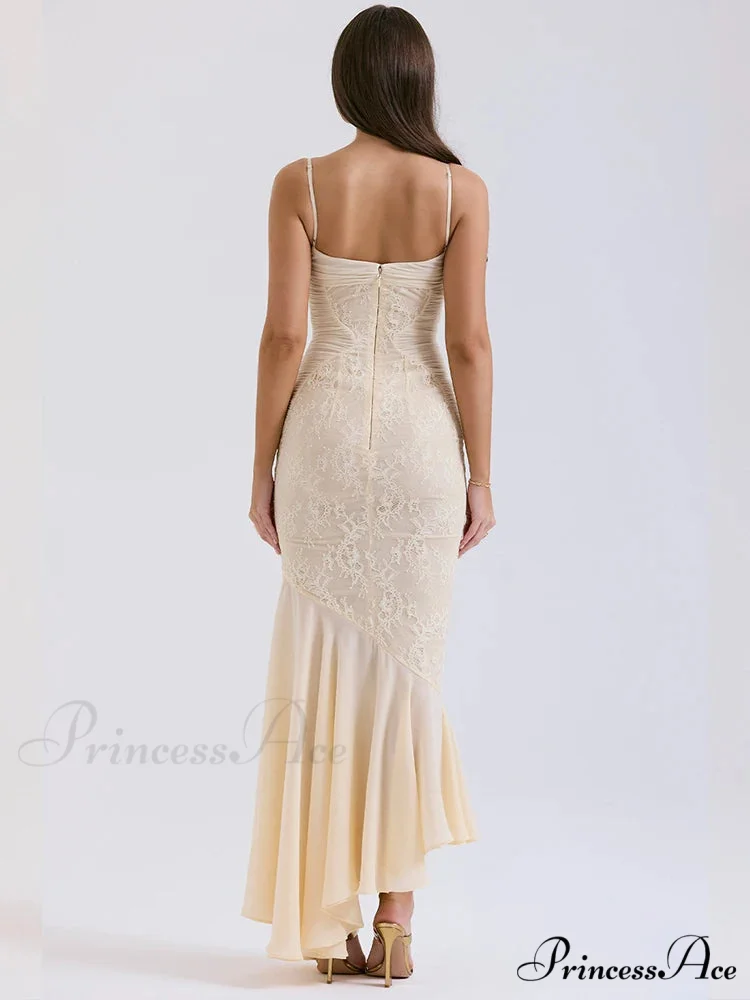 Lace Folded Sleek Bodycon Mermaid Holiday Dress - Image 5