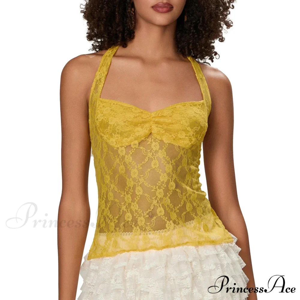 Lace Halter Bind-Up Crop Top - Image 12