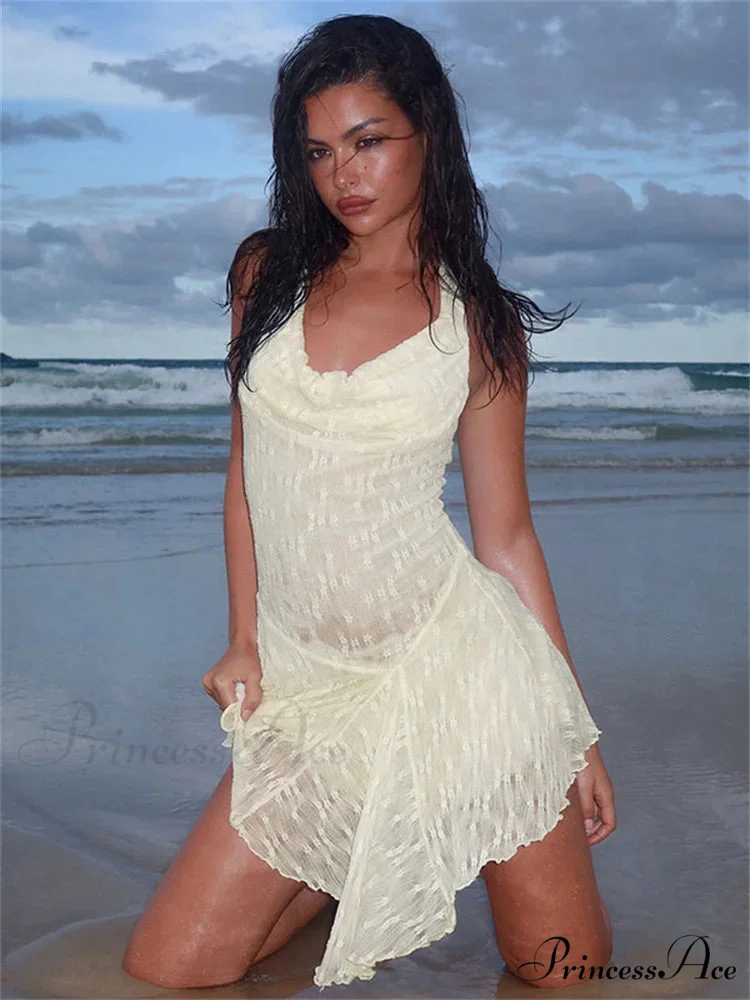 Lace Open-Back Printed Short Dress - Image 3