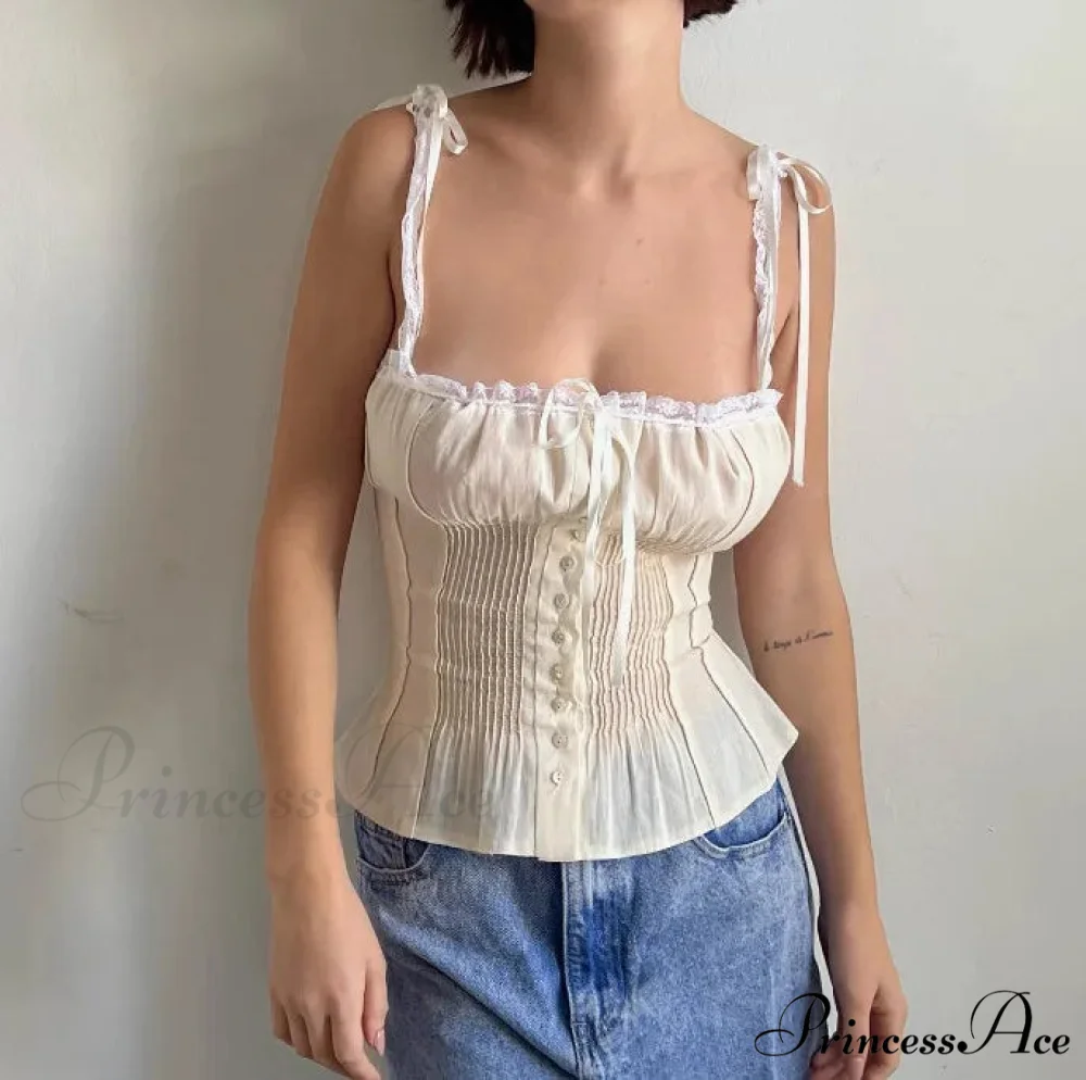 Lace Patchwork Corset Crop Top - Image 2