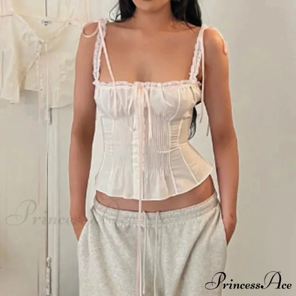 Lace Patchwork Corset Crop Top - Image 3