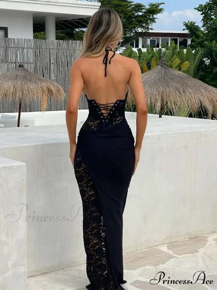 Lace Patchwork Sleek Bodycon Holiday Dress - Image 2