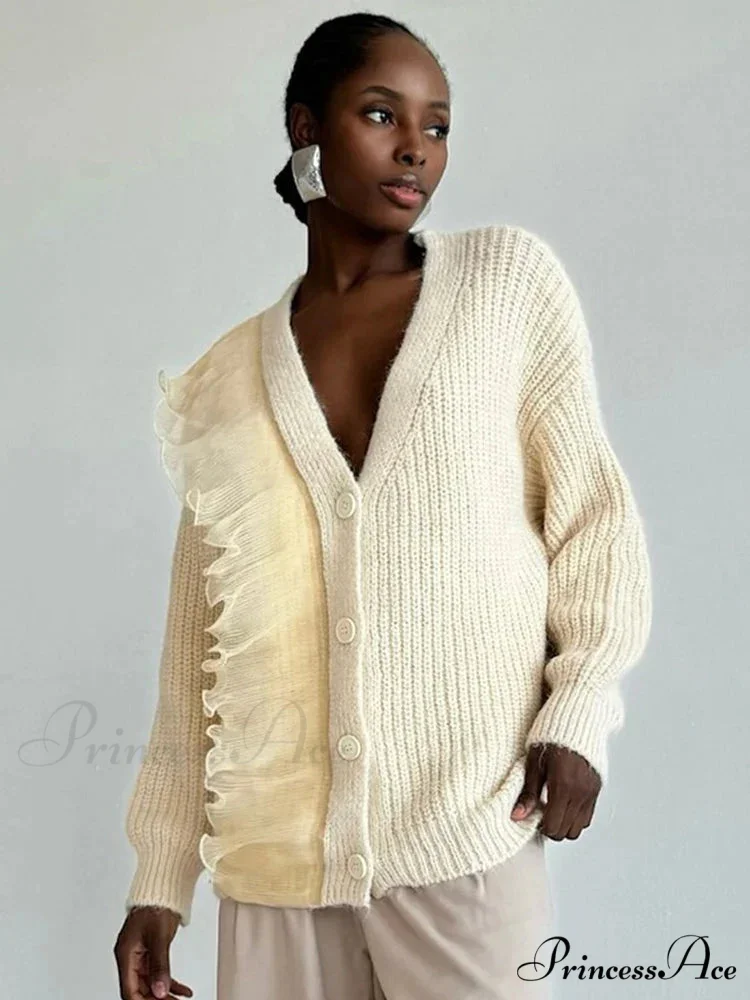 Lace Patchwork V-neck Ribbed Cardigan

Modified Title: Lace Patchwork V-neck Ribbed Cardigan - Image 2