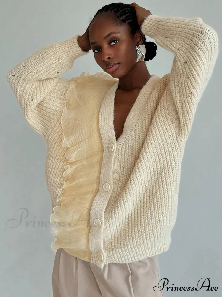 Lace Patchwork V-neck Ribbed Cardigan

Modified Title: Lace Patchwork V-neck Ribbed Cardigan - Image 3