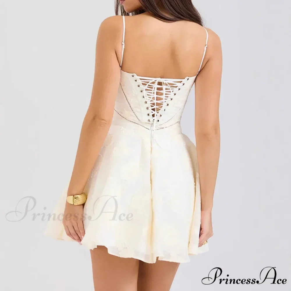 Lace Sleeveless V-Neck Short Dress - Image 4