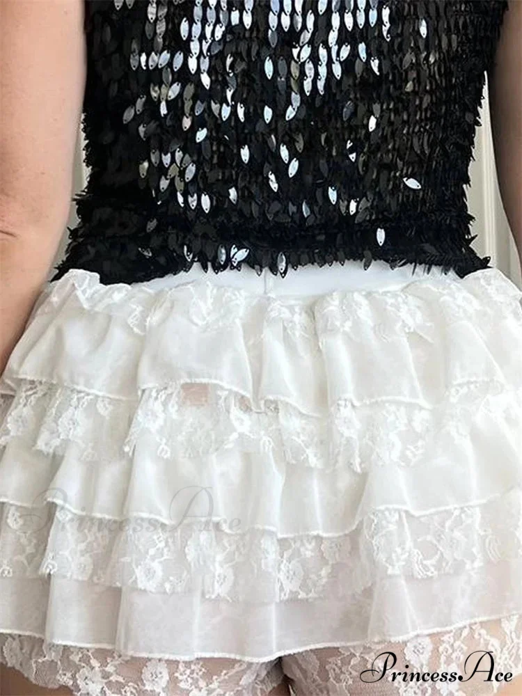 Lace Tiered Bow Bloomer Short - Image 2