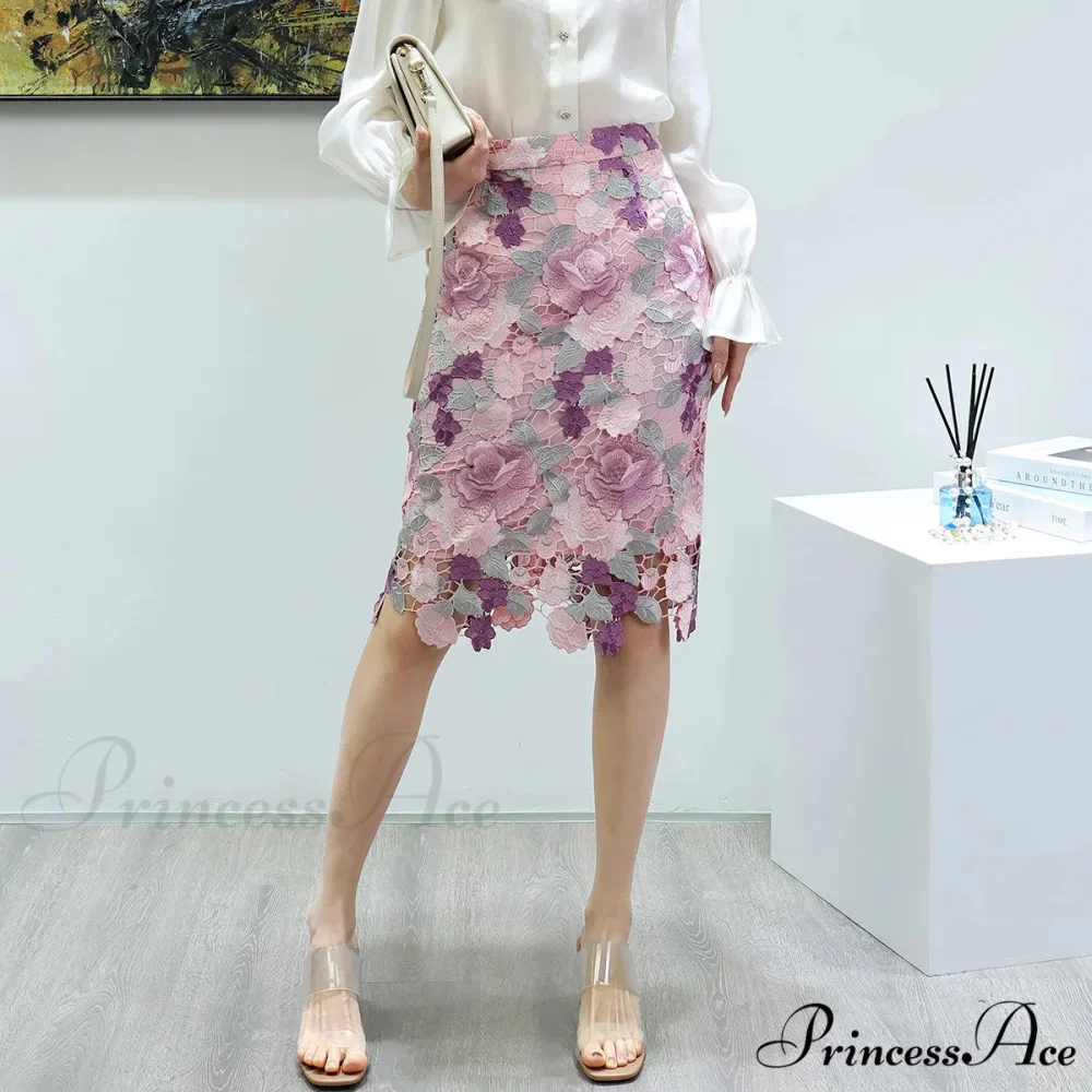 Lacy Flower Slim Skirt for Women - Image 2