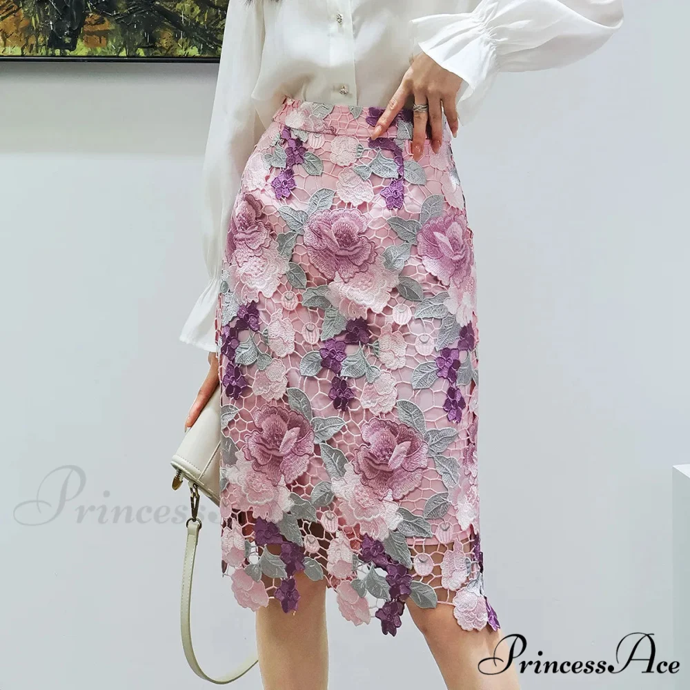Lacy Flower Slim Skirt for Women - Image 3