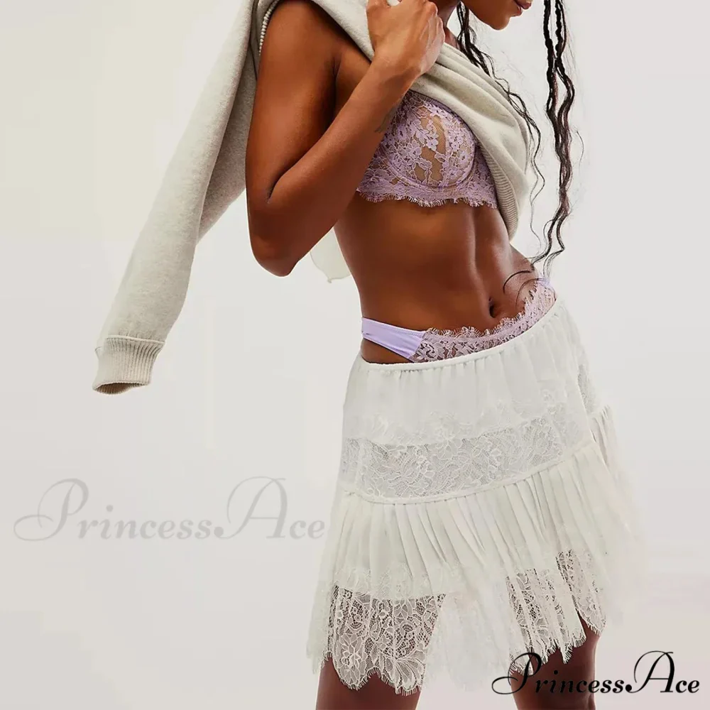 Lacy Flower Tiered Slip Skirt - Image 4