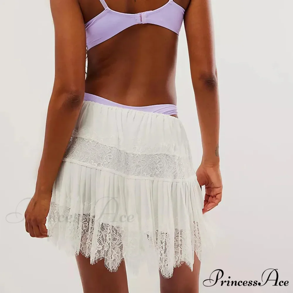 Lacy Flower Tiered Slip Skirt - Image 6